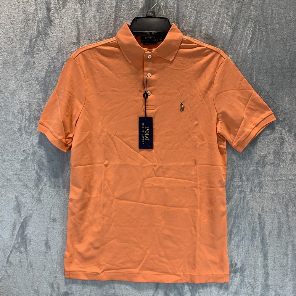 Polo Ralph Lauren Mens Polo Shirt XS Orange Classic Fit Short Sleeve 100% Cotton